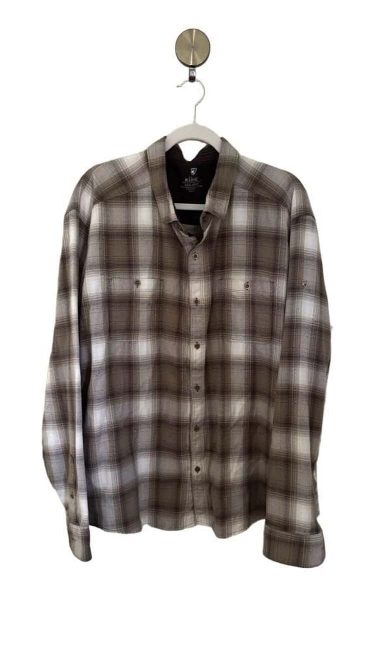 Kuhl Flannel Shirt - Brown Plaid - Size XXXLARGE